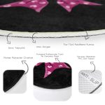 - RealHomes Dijital Baskılı Kaymaz Tabanlı Comfort Yuvarlak Halı - Realhomes Siyah Zemin Pembe Kurdele Tasarımlı Dijital Baskılı Çocuk ve Genç Odası Yıkanabilir Kaymaz Tabanlı Yuvarlak Halı Realhomes