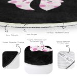 - RealHomes Dijital Baskılı Kaymaz Tabanlı Comfort Yuvarlak Halı - Realhomes  Siyah Zemin Pembe Puantiyeli Kurdele Tasarımlı Dijital Baskılı Modern Çocuk ve Genç Odası Kaymaz Tabanlı Yuvarlak Halı Realhomes