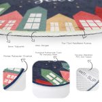 - RealHomes Dijital Baskılı Kaymaz Tabanlı Comfort Yuvarlak Halı - Realhomes  Realhomes Happy New Year Tasarımlı Dijital Baskılı Lacivert Outdoor Yıkanabilir Kaymaz Tabanlı Yuvarlak Halı Realhomes