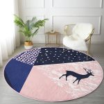 - RealHomes Dijital Baskılı Kaymaz Tabanlı Comfort Yuvarlak Halı - Realhomes  Renkli Zemin Özel Tasarımlı Dijital Baskılı Modern Salon ve Oturma Odası Yıkanabilir Kaymaz Tabanlı Yuvarlak Halı Realhomes