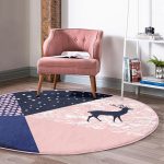 - RealHomes Dijital Baskılı Kaymaz Tabanlı Comfort Yuvarlak Halı - Realhomes  Renkli Zemin Özel Tasarımlı Dijital Baskılı Modern Salon ve Oturma Odası Yıkanabilir Kaymaz Tabanlı Yuvarlak Halı Realhomes