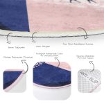 - RealHomes Dijital Baskılı Kaymaz Tabanlı Comfort Yuvarlak Halı - Realhomes  Renkli Zemin Özel Tasarımlı Dijital Baskılı Modern Salon ve Oturma Odası Yıkanabilir Kaymaz Tabanlı Yuvarlak Halı Realhomes