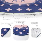 - RealHomes Dijital Baskılı Kaymaz Tabanlı Comfort Yuvarlak Halı - Realhomes Lacivert Zemin Geyik Tasarımlı Dijital Baskılı Renkli Salon ve Oturma Odası Yıkanabilir Kaymaz Tabanlı Yuvarlak Halı Realhomes