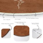 - RealHomes Dijital Baskılı Kaymaz Tabanlı Comfort Yuvarlak Halı - Realhomes  Kahve Zemin Minimalist Çizimli Dijital Baskılı Modern Kahverengi Salon ve Oturma Odası Yıkanabilir Kaymaz Tabanlı Yuvarlak Halı Realhomes