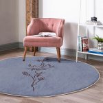 - RealHomes Dijital Baskılı Kaymaz Tabanlı Comfort Yuvarlak Halı - Realhomes  Minimalist Özel Tasarımlı Dijital Baskılı Lacivert Salon ve Oturma Odası Yıkanabilir Kaymaz Tabanlı Yuvarlak Halı Realhomes