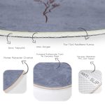 - RealHomes Dijital Baskılı Kaymaz Tabanlı Comfort Yuvarlak Halı - Realhomes  Minimalist Özel Tasarımlı Dijital Baskılı Lacivert Salon ve Oturma Odası Yıkanabilir Kaymaz Tabanlı Yuvarlak Halı Realhomes