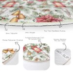 - RealHomes Dijital Baskılı Kaymaz Tabanlı Comfort Yuvarlak Halı - Realhomes  Şamdan Tasarımlı Yılbaşı Konseptli Dijital Baskılı Bordo Outdoor Yıkanabilir Kaymaz Tabanlı Yuvarlak Halı Realhomes