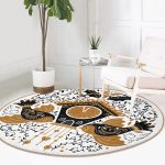 - RealHomes Dijital Baskılı Kaymaz Tabanlı Comfort Yuvarlak Halı - Realhomes  Çini Çizimli Guguklu Saat Motifli Dijital Baskılı Gold Balkon Yıkanabilir Kaymaz Tabanlı Yuvarlak Halı Realhomes