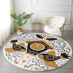 - RealHomes Dijital Baskılı Kaymaz Tabanlı Comfort Yuvarlak Halı - Realhomes  Çini Çizimli Guguklu Saat Motifli Dijital Baskılı Gold Balkon Yıkanabilir Kaymaz Tabanlı Yuvarlak Halı Realhomes