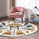 - RealHomes Dijital Baskılı Kaymaz Tabanlı Comfort Yuvarlak Halı - Realhomes Realhomes Merry Christmas Temalı Dijital Baskılı Modern Gold Balkon Yıkanabilir Kaymaz Tabanlı Yuvarlak Halı Realhomes