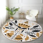 - RealHomes Dijital Baskılı Kaymaz Tabanlı Comfort Yuvarlak Halı - Realhomes Realhomes Merry Christmas Temalı Dijital Baskılı Modern Gold Balkon Yıkanabilir Kaymaz Tabanlı Yuvarlak Halı Realhomes