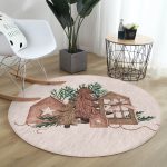 - RealHomes Dijital Baskılı Kaymaz Tabanlı Comfort Yuvarlak Halı - Realhomes  Ahşap Çam Ağacı Tasarımlı Dijital Baskılı Modern Kahverengi Mutfak Yıkanabilir Kaymaz Tabanlı Yuvarlak Halı Realhomes