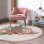 - RealHomes Dijital Baskılı Kaymaz Tabanlı Comfort Yuvarlak Halı - Realhomes  Ahşap Çam Ağacı Tasarımlı Dijital Baskılı Modern Kahverengi Mutfak Yıkanabilir Kaymaz Tabanlı Yuvarlak Halı Realhomes