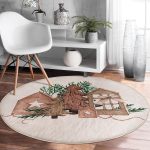 - RealHomes Dijital Baskılı Kaymaz Tabanlı Comfort Yuvarlak Halı - Realhomes  Ahşap Çam Ağacı Tasarımlı Dijital Baskılı Modern Kahverengi Mutfak Yıkanabilir Kaymaz Tabanlı Yuvarlak Halı Realhomes