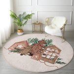 - RealHomes Dijital Baskılı Kaymaz Tabanlı Comfort Yuvarlak Halı - Realhomes  Ahşap Çam Ağacı Tasarımlı Dijital Baskılı Modern Kahverengi Mutfak Yıkanabilir Kaymaz Tabanlı Yuvarlak Halı Realhomes