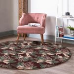 - RealHomes Dijital Baskılı Kaymaz Tabanlı Comfort Yuvarlak Halı - Realhomes Kahve Zemin Kozalak Tasarımlı Dijital Baskılı Kahverengi Salon ve Oturma Odası Yıkanabilir Kaymaz Tabanlı Yuvarlak Halı Realhomes