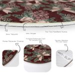 - RealHomes Dijital Baskılı Kaymaz Tabanlı Comfort Yuvarlak Halı - Realhomes Kahve Zemin Kozalak Tasarımlı Dijital Baskılı Kahverengi Salon ve Oturma Odası Yıkanabilir Kaymaz Tabanlı Yuvarlak Halı Realhomes