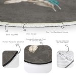 - RealHomes Dijital Baskılı Kaymaz Tabanlı Comfort Yuvarlak Halı - Realhomes  Realhomes Mavi ve Sarı Tüy Motifli Dijital Baskılı Gri Mutfak Yıkanabilir Kaymaz Tabanlı Yuvarlak Halı Realhomes