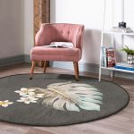 - RealHomes Dijital Baskılı Kaymaz Tabanlı Comfort Yuvarlak Halı - Realhomes  Realhomes Egzotik Yaprak Tasarımlı Dijital Baskılı Gri Mutfak Yıkanabilir Kaymaz Tabanlı Yuvarlak Halı Realhomes