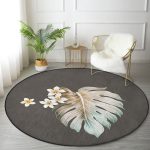 - RealHomes Dijital Baskılı Kaymaz Tabanlı Comfort Yuvarlak Halı - Realhomes  Realhomes Egzotik Yaprak Tasarımlı Dijital Baskılı Gri Mutfak Yıkanabilir Kaymaz Tabanlı Yuvarlak Halı Realhomes