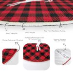 Realhomes Ekose Zemin Geyik Tasarımlı Dijital Baskılı Bordo Mutfak Yıkanabilir Kaymaz Tabanlı Yuvarlak Halı Realhomes