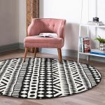 - RealHomes Dijital Baskılı Kaymaz Tabanlı Comfort Yuvarlak Halı - Realhomes  Siyah Beyaz İskandinav Desen Tasarımlı Dijital Baskılı Salon ve Oturma Odası Yıkanabilir Kaymaz Tabanlı Yuvarlak Halı Realhomes