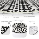 - RealHomes Dijital Baskılı Kaymaz Tabanlı Comfort Yuvarlak Halı - Realhomes  Siyah Beyaz İskandinav Desen Tasarımlı Dijital Baskılı Salon ve Oturma Odası Yıkanabilir Kaymaz Tabanlı Yuvarlak Halı Realhomes