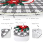 - RealHomes Dijital Baskılı Kaymaz Tabanlı Comfort Yuvarlak Halı - Realhomes  Gri Ekose Zemin ve Kırmızı Kuş Tasarımlı Dijital Baskılı Modern Renkli Mutfak Yıkanabilir Kaymaz Tabanlı Yuvarlak Halı Realhomes