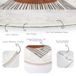 - RealHomes Dijital Baskılı Kaymaz Tabanlı Comfort Yuvarlak Halı - Realhomes  Çizgili Güneş Tasarımlı Dijital Baskılı Modern Turuncu Salon ve Oturma Odası Yıkanabilir Kaymaz Tabanlı Yuvarlak Halı Realhomes