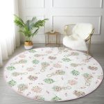 - RealHomes Dijital Baskılı Kaymaz Tabanlı Comfort Yuvarlak Halı - Realhomes  Çiçek Demetleri Özel Tasarım Dijital Baskılı Pembe Salon ve Oturma Odası Yıkanabilir Kaymaz Tabanlı Yuvarlak Halı Realhomes
