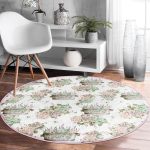 - RealHomes Dijital Baskılı Kaymaz Tabanlı Comfort Yuvarlak Halı - Realhomes  Flower ve Çiçek Demetleri Özel Tasarım Dijital Baskılı Pembe Salon Oturma Odası Yıkanabilir Kaymaz Tabanlı Yuvarlak Halı Realhomes