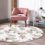 - RealHomes Dijital Baskılı Kaymaz Tabanlı Comfort Yuvarlak Halı - Realhomes  Flower ve Çiçek Demetleri Özel Tasarım Dijital Baskılı Modern Pembe Salon Oturma Odası Yıkanabilir Kaymaz Tabanlı Yuvarlak Halı Realhomes