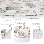 - RealHomes Dijital Baskılı Kaymaz Tabanlı Comfort Yuvarlak Halı - Realhomes  Flower ve Çiçek Demetleri Özel Tasarım Dijital Baskılı Modern Pembe Salon Oturma Odası Yıkanabilir Kaymaz Tabanlı Yuvarlak Halı Realhomes