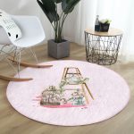 - RealHomes Dijital Baskılı Kaymaz Tabanlı Comfort Yuvarlak Halı - Realhomes  Çiçek Demetleri Özel Tasarım Dijital Baskılı Modern Pembe Mutfak Yıkanabilir Kaymaz Tabanlı Yuvarlak Halı Realhomes