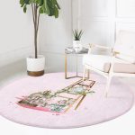 - RealHomes Dijital Baskılı Kaymaz Tabanlı Comfort Yuvarlak Halı - Realhomes  Çiçek Demetleri Özel Tasarım Dijital Baskılı Modern Pembe Mutfak Yıkanabilir Kaymaz Tabanlı Yuvarlak Halı Realhomes