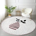 - RealHomes Dijital Baskılı Kaymaz Tabanlı Comfort Yuvarlak Halı - Realhomes  Krem Kumlama Zemin Vazo Desenli Dijital Baskılı Pembe Mutfak Yıkanabilir Kaymaz Tabanlı Yuvarlak Halı Realhomes