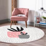 - RealHomes Dijital Baskılı Kaymaz Tabanlı Comfort Yuvarlak Halı - Realhomes  Krem Kumlama Zemin Vazo Desenli Dijital Baskılı Modern Pembe Mutfak Yıkanabilir Kaymaz Tabanlı Yuvarlak Halı Realhomes