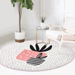 - RealHomes Dijital Baskılı Kaymaz Tabanlı Comfort Yuvarlak Halı - Realhomes  Krem Kumlama Zemin Vazo Desenli Dijital Baskılı Modern Pembe Mutfak Yıkanabilir Kaymaz Tabanlı Yuvarlak Halı Realhomes