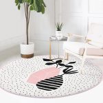 - RealHomes Dijital Baskılı Kaymaz Tabanlı Comfort Yuvarlak Halı - Realhomes  Krem Kumlama Zemin Vazo Desenli Dijital Baskılı Pembe Mutfak Yıkanabilir Kaymaz Tabanlı Yuvarlak Halı Realhomes