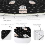 - RealHomes Dijital Baskılı Kaymaz Tabanlı Comfort Yuvarlak Halı - Realhomes  Siyah Puantiye Zeminli Kaktüs Motifli Dijital Baskılı Mutfak Yıkanabilir Kaymaz Tabanlı Yuvarlak Halı Realhomes