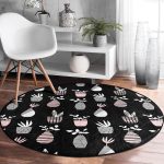 - RealHomes Dijital Baskılı Kaymaz Tabanlı Comfort Yuvarlak Halı - Realhomes  Siyah Zemin Vazo Desenli Dijital Baskılı Modern Mutfak Yıkanabilir Kaymaz Tabanlı Yuvarlak Halı Realhomes