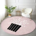 - RealHomes Dijital Baskılı Kaymaz Tabanlı Comfort Yuvarlak Halı - Realhomes  Pembe Zemin Vazo Desenli Dijital Baskılı Modern Mutfak Yıkanabilir Kaymaz Tabanlı Yuvarlak Halı Realhomes