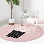 - RealHomes Dijital Baskılı Kaymaz Tabanlı Comfort Yuvarlak Halı - Realhomes  Pembe Zemin Vazo Desenli Dijital Baskılı Modern Mutfak Yıkanabilir Kaymaz Tabanlı Yuvarlak Halı Realhomes