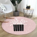 - RealHomes Dijital Baskılı Kaymaz Tabanlı Comfort Yuvarlak Halı - Realhomes  Pembe Zemin Vazo Desenli Dijital Baskılı Modern Mutfak Yıkanabilir Kaymaz Tabanlı Yuvarlak Halı Realhomes