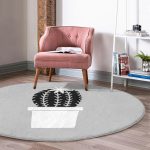 - RealHomes Dijital Baskılı Kaymaz Tabanlı Comfort Yuvarlak Halı - Realhomes  Realhomes Gri Zemin Kaktüs Desenli Dijital Baskılı Siyah Mutfak Yıkanabilir Kaymaz Tabanlı Yuvarlak Halı Realhomes