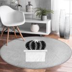 - RealHomes Dijital Baskılı Kaymaz Tabanlı Comfort Yuvarlak Halı - Realhomes  Realhomes Gri Zemin Kaktüs Desenli Dijital Baskılı Siyah Mutfak Yıkanabilir Kaymaz Tabanlı Yuvarlak Halı Realhomes