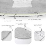 - RealHomes Dijital Baskılı Kaymaz Tabanlı Comfort Yuvarlak Halı - Realhomes  Realhomes Gri Zemin Kaktüs Desenli Dijital Baskılı Siyah Mutfak Yıkanabilir Kaymaz Tabanlı Yuvarlak Halı Realhomes