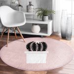 - RealHomes Dijital Baskılı Kaymaz Tabanlı Comfort Yuvarlak Halı - Realhomes  Pembe Zemin Kaktüs Motifli Dijital Baskılı Modern Mutfak Yıkanabilir Kaymaz Tabanlı Yuvarlak Halı Realhomes