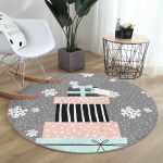 - RealHomes Dijital Baskılı Kaymaz Tabanlı Comfort Yuvarlak Halı - Realhomes  Gri Kar Taneli Zemin Hediye Paketleri Desenli Dijital Baskılı Renkli Mutfak Yıkanabilir Kaymaz Tabanlı Yuvarlak Halı Realhomes