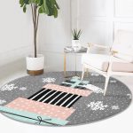 - RealHomes Dijital Baskılı Kaymaz Tabanlı Comfort Yuvarlak Halı - Realhomes  Gri Kar Taneli Zemin Hediye Paketleri Desenli Dijital Baskılı Renkli Mutfak Yıkanabilir Kaymaz Tabanlı Yuvarlak Halı Realhomes